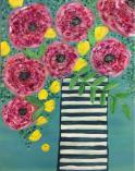 The image for New Art Style - Glass collage on Canvas - Apricote Rosie Posies