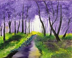 The image for Creek with purple trees