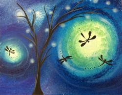 The image for Dragonflies at night