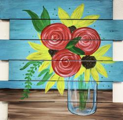 The image for NEW Painting! Roses and Sunflowers on wood